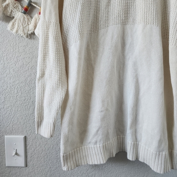 Lululemon Easy Embrace Wrap Open Front Cotton Knit Longline Cardigan White M/L - Picture 12 of 15